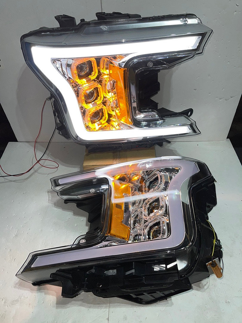 18-20 FORD F150 LED DRL SEQUENTIAL HALO PROJECTOR HEADLIGHTS