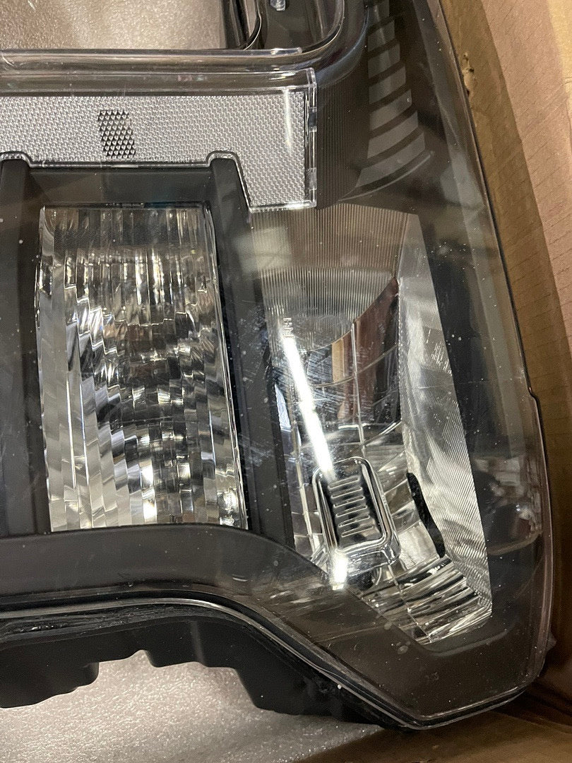 Open Box 18-20 FORD F-150 [HALOGEN MODEL] BLACK/CLEAR CRYSTAL STYLE HEADLIGHTS LAMPS FOR 18-20 FORD F150