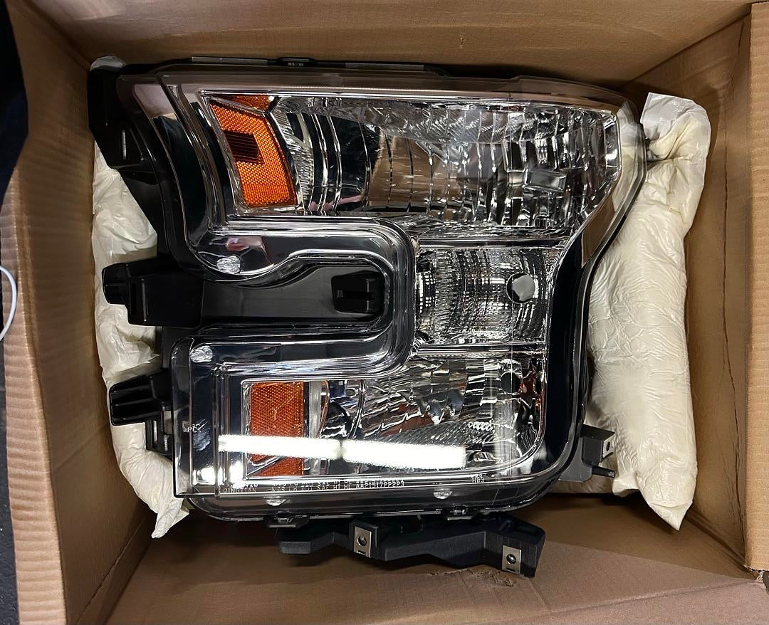 15-17 FORD F-150 CHROME HOUSING WITH AMBER CORNERS OE STYLE HEADLIGHTS