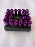 20pcs M12 x 1.5mm Long Lug Nuts (Purple)