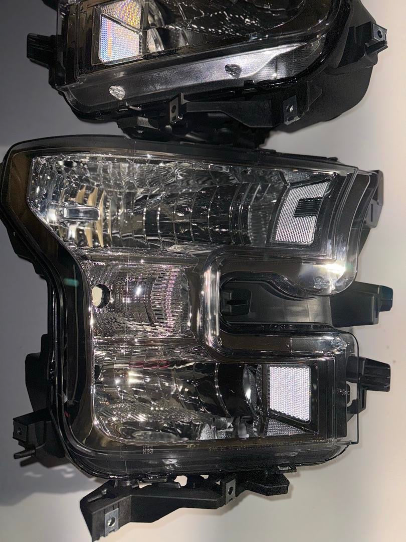 15-17 FORD F-150 CHROME HOUSING CLEAR REFLECTOR HALOGEN HEADLIGHTS