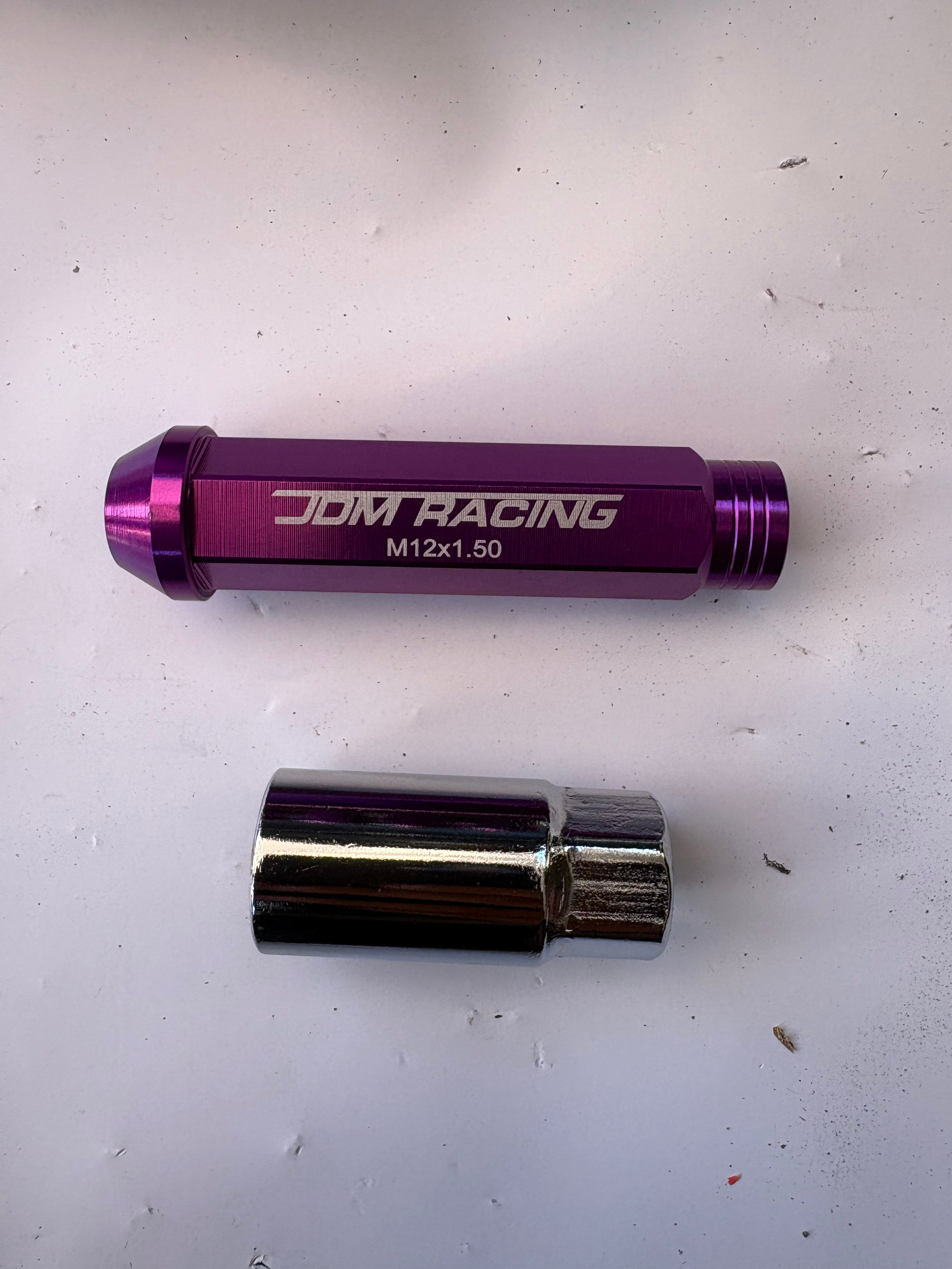 20pcs M12 x 1.5mm Long Lug Nuts (Purple)