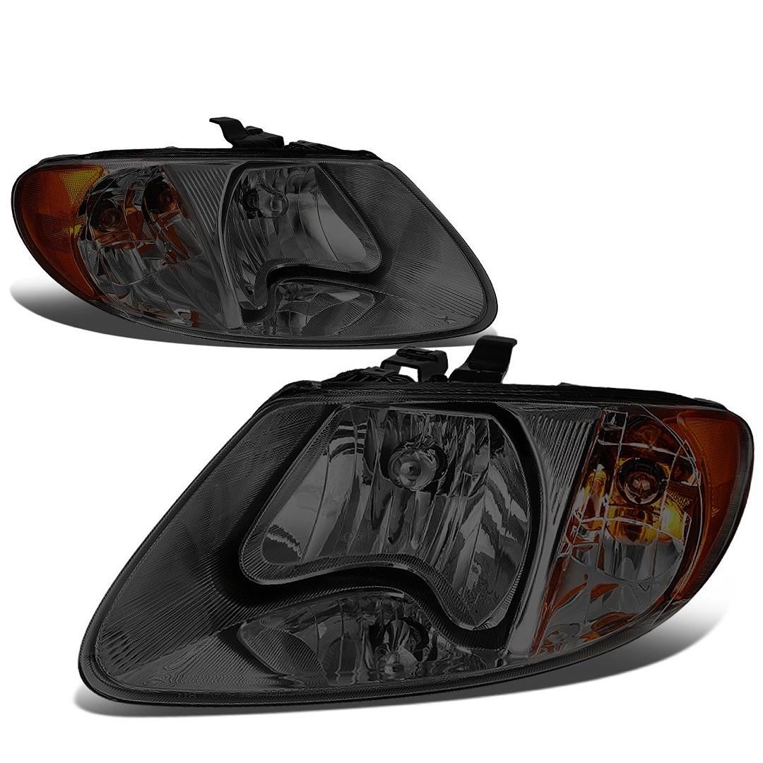 01-07 TOWN & COUNTRY/GRAND CARAVAN, 01-07 DODGE CARVANA SMOKED LENS AMBER CORNER HEADLIGHTS