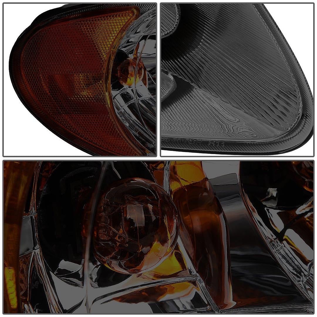 01-07 TOWN & COUNTRY/GRAND CARAVAN, 01-07 DODGE CARVANA SMOKED LENS AMBER CORNER HEADLIGHTS