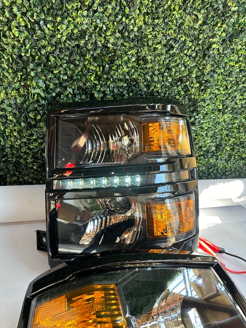 14-15 CHEVY SILVERADO 1500 BLACK AMBER LED HEADLIGHTS