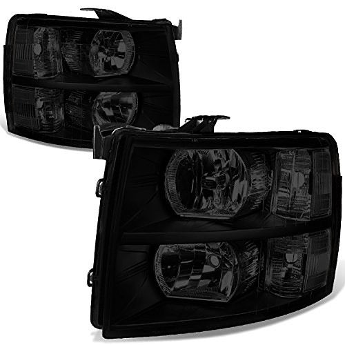 07-13 CHEVY SILVERADO BLACK SMOKED HEADLIGHTS