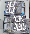 CHEVY SILVERADO CHROME CLEAR LED PROJECTOR HEADLIGHTS FOR 2007 TO 2013
