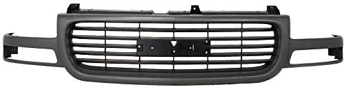 1999-2002 GMC SIERRA 1500, FITS 1999-2002 GMC SIERRA 2500 SILVER SHELL WITH BLACK INSERT PLASTIC GRILLE