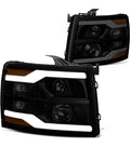 07-13 CHEVY SILVERADO LED 3D BLACK HOUSING HEADLIGHTS