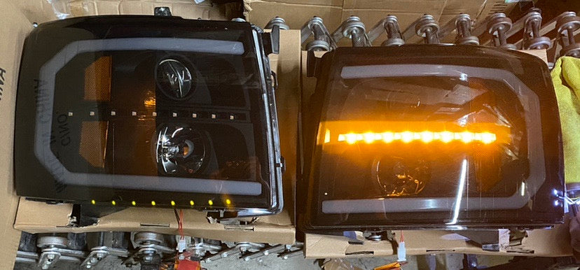 07-13 CHEVY SILVERADO LED 3D BLACK HOUSING HEADLIGHTS