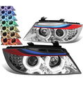 05-08 BMW 325I/325XI M-STYLE CHROME HOUSING U-HALO APP CONTROL COLOR CHANGING HEADLIGHTS 05-08 BMW 325I/325XI