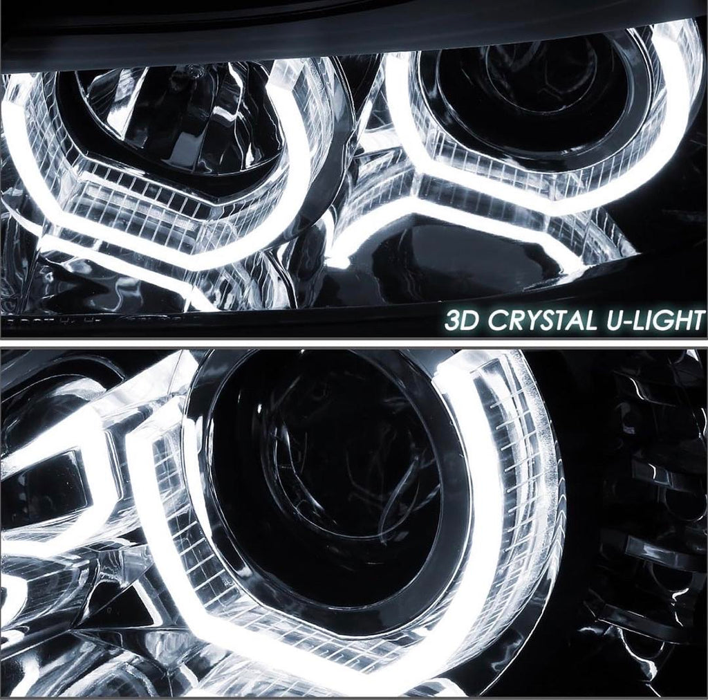 05-08 BMW 325I/325XI M-STYLE CHROME HOUSING U-HALO APP CONTROL COLOR CHANGING HEADLIGHTS 05-08 BMW 325I/325XI