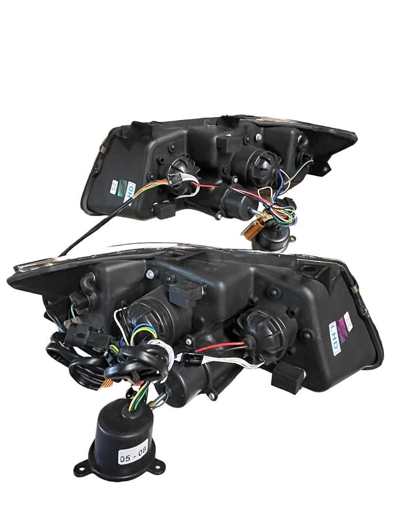 REFURBISHED 05-08 BMW 325I/ 325XI Pair Headlights Compatible with 06-08 BMW 323i 07-08 328i 328Xi 335Xi 4-Dr Sedan, Dual U-Halos Projector Low Beam, Chrome,