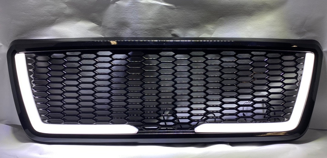 04-08 FORD F-150 ABS BADGELESS HONEYCOMB MESH LED LIGHT BAR FRONT