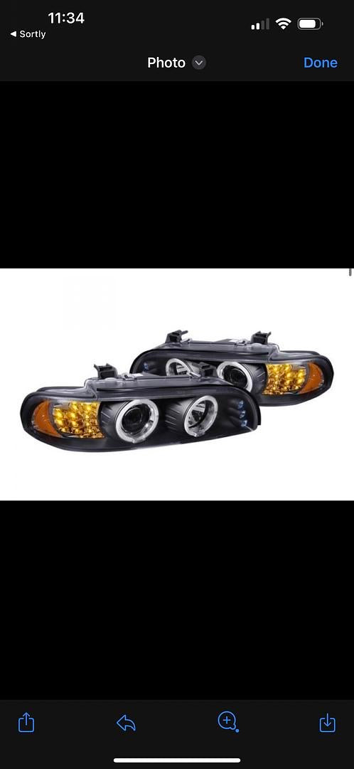 97-03 BMW E39 5-SERIES BLACK DUAL HALO PROJECTOR HEADLIGHTS WITH LED TURN SIGNAL