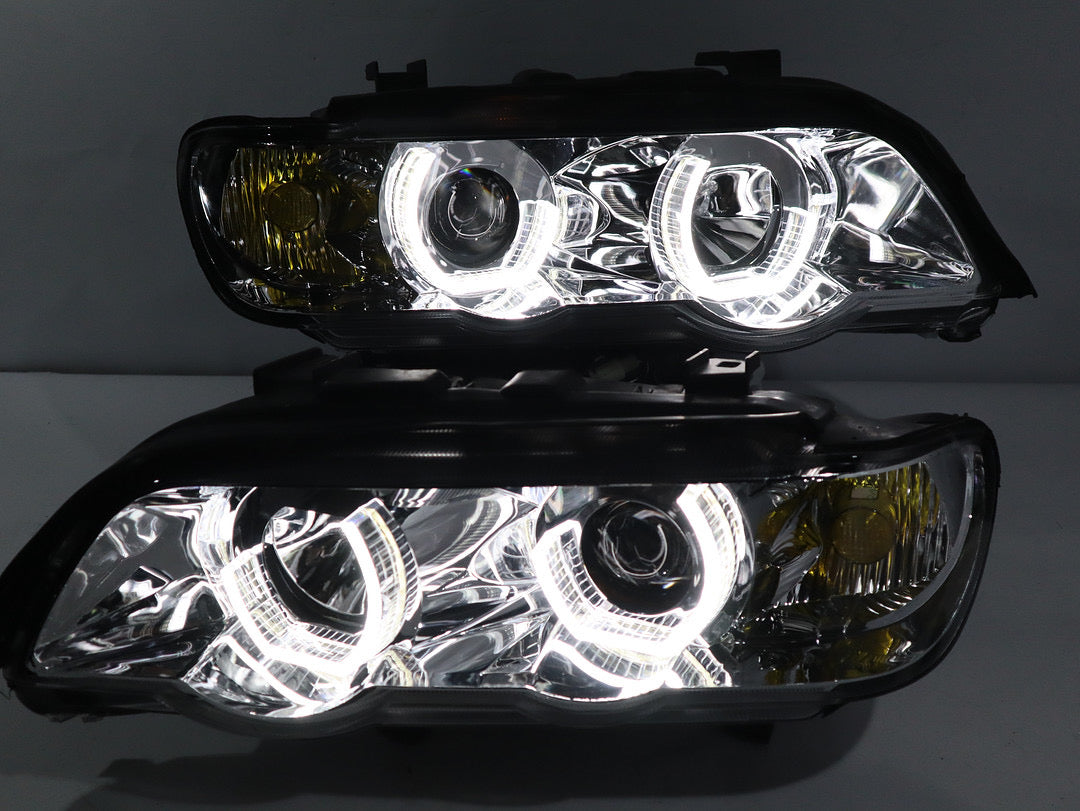 FOR 00-03 X5 CHROME 3D LED PROJECTOR HEADLIGHTS REPLACEMENT