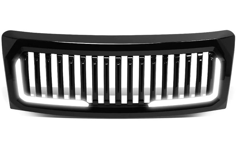 09-14 FORD F150 FRONT BUMPER GRILLE GRILL W/LED GLOSSY