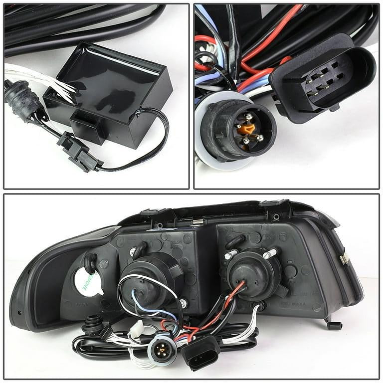FOR 1996 TO 2001 AUDI A4&QUATTRO 3D LED HALO PROJECTOR RGB COLOR CHANGE HEADLIGHT BLACK HOUSING HEADLAMP 97 98 99 00 LEFT + RIGHT