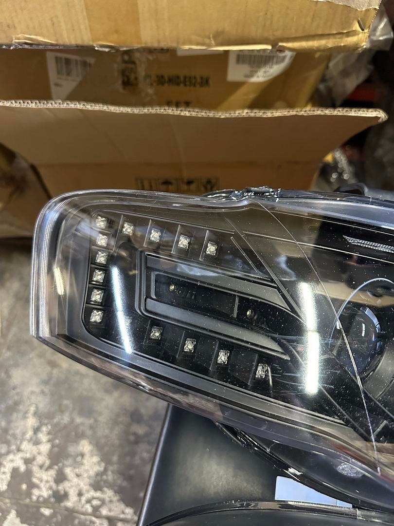05-08 A4 SEDAN WAGON BLACK AMBER SIGNAL LED STRING DRL PROJECTOR HEADLIGHTS REPLACEMENT