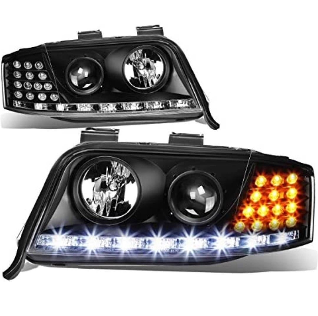 02-04 A6 / A6 QUATTRO (FACELIFTED MODELS) HEADLIGHTS BLACK LED