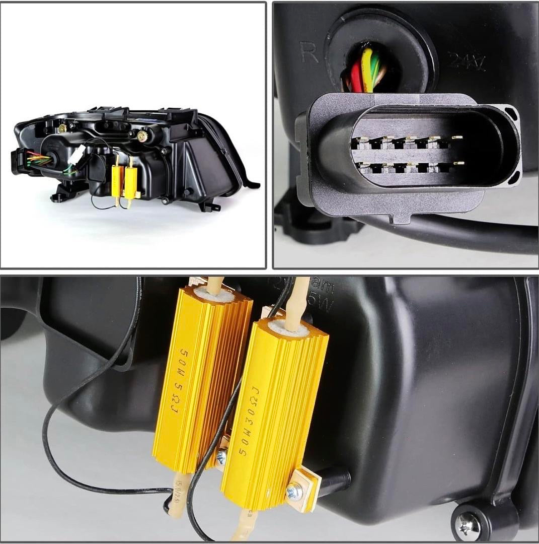 02-04 A6 / A6 QUATTRO (FACELIFTED MODELS) HEADLIGHTS BLACK LED
