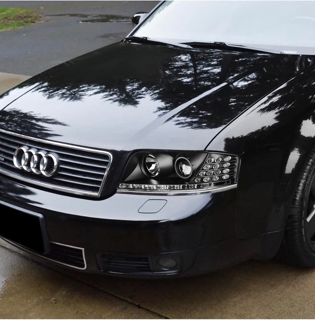 02-04 A6 / A6 QUATTRO (FACELIFTED MODELS) HEADLIGHTS BLACK LED