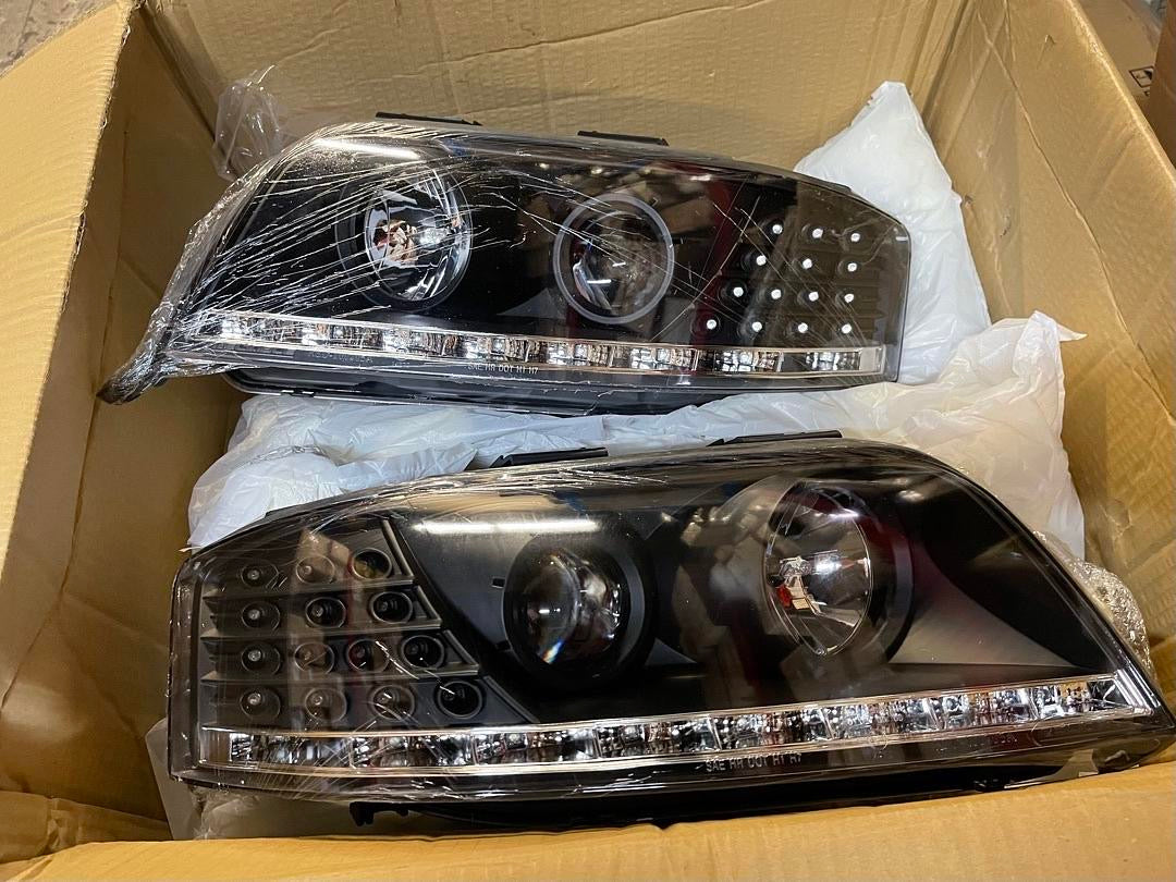 02-04 A6 / A6 QUATTRO (FACELIFTED MODELS) HEADLIGHTS BLACK LED