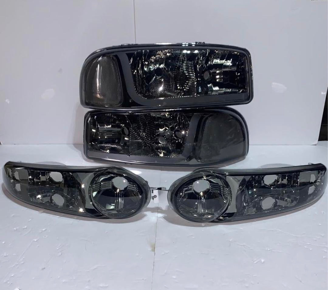 GMC SIERRA DENALI / YUKON DENALI SMOKED LED HEADLIGHTS FOR 1999 TO 2006