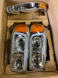 99-06 GMC SIERRA HEADLIGHTS CHROME AMBER WITH LED G2