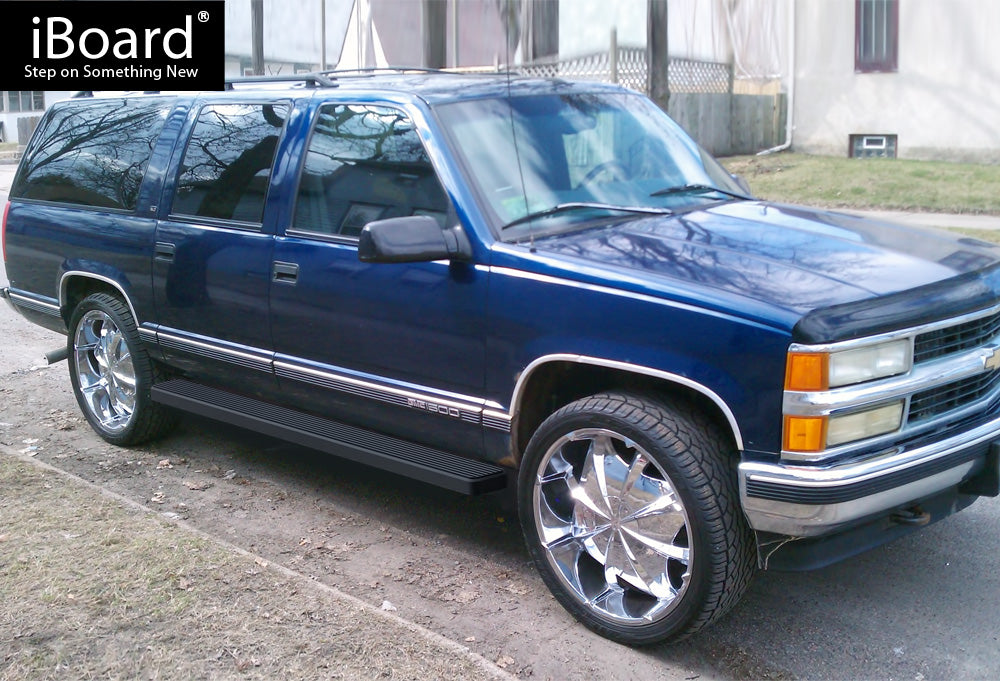 92-99 CHEVY C/K SUBURBAN 1500 2500 BLACK RUNNING BOARDS 5” 86” L
