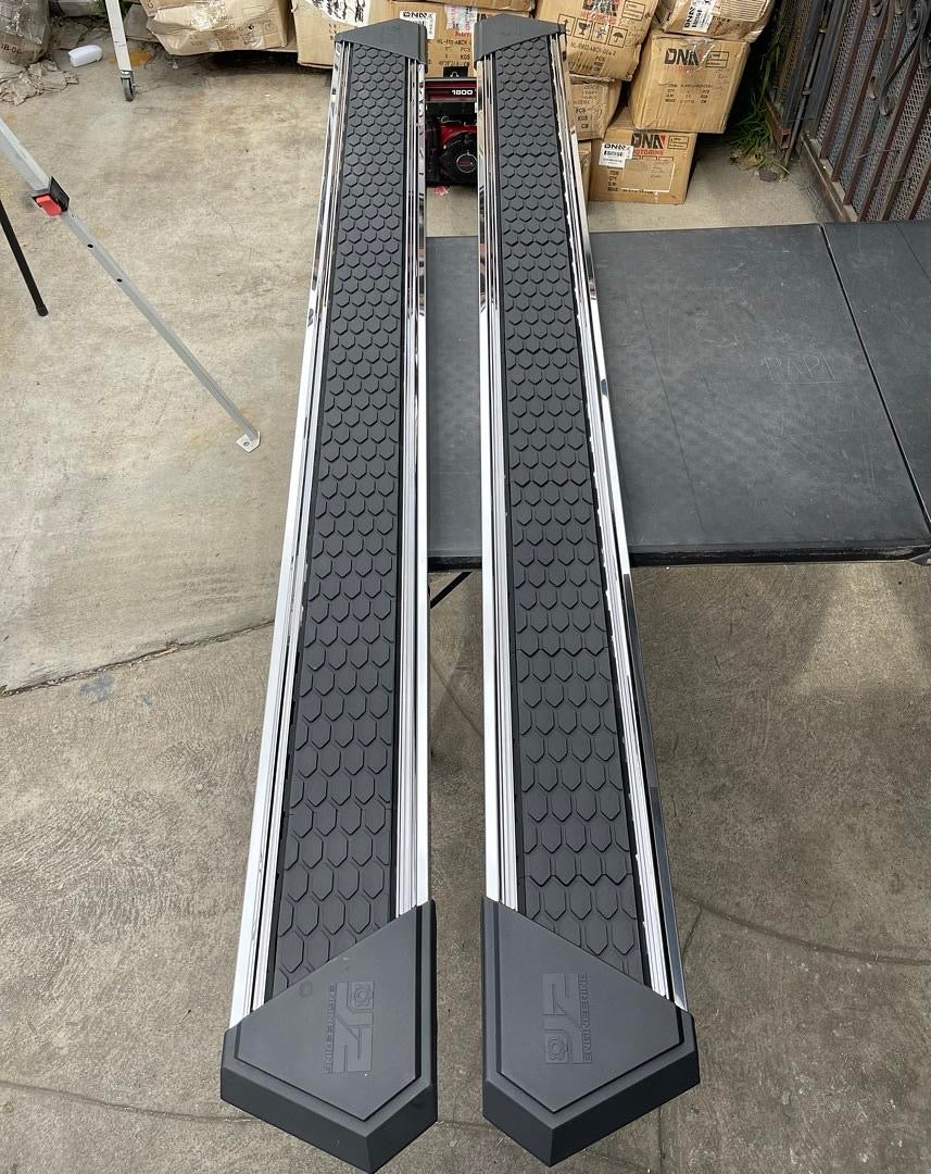 2019 TO 2023 CHEVY SILVERADO / GMC SIERRA 8” CHROME/BLACK CREW CAB RUNNING BOARDS