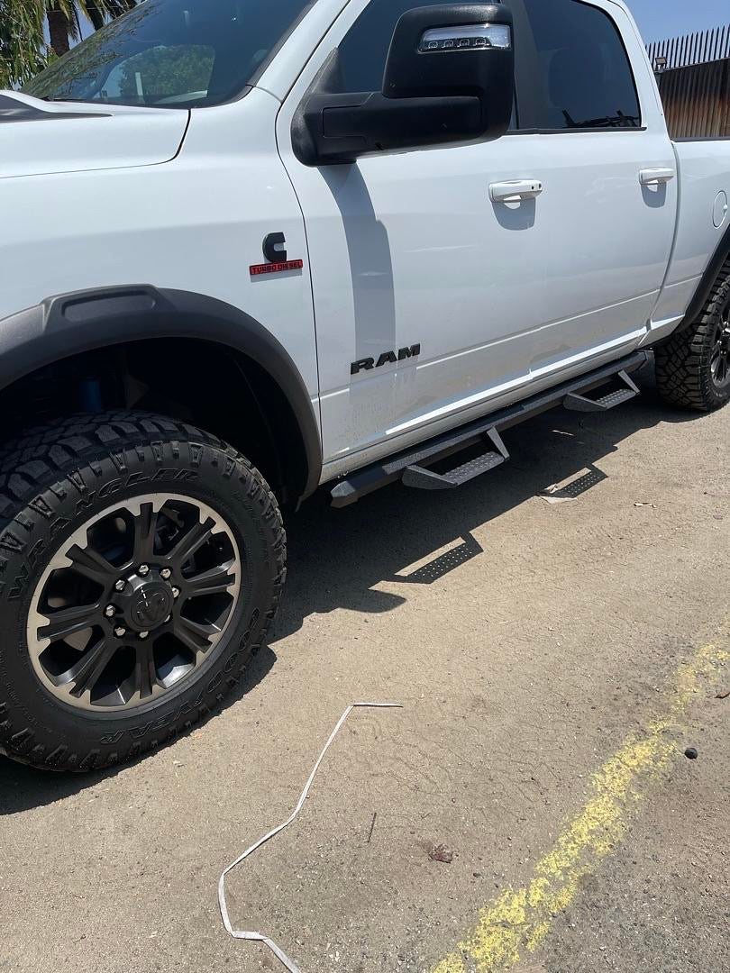 19-ON DODGE RAM BLACK OFF ROAD STYLE RUNNING BOARDS POWDER COAT ESTRIBOS