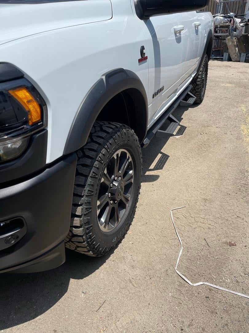 19-ON DODGE RAM BLACK OFF ROAD STYLE RUNNING BOARDS POWDER COAT ESTRIBOS