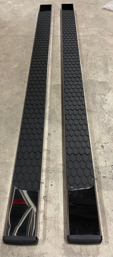 04-14 FORD F-150 SUPER CREW CAB CHROME /BLACK 5 INCHES FLAT NERF STEP BAR RUNNING BOARDS