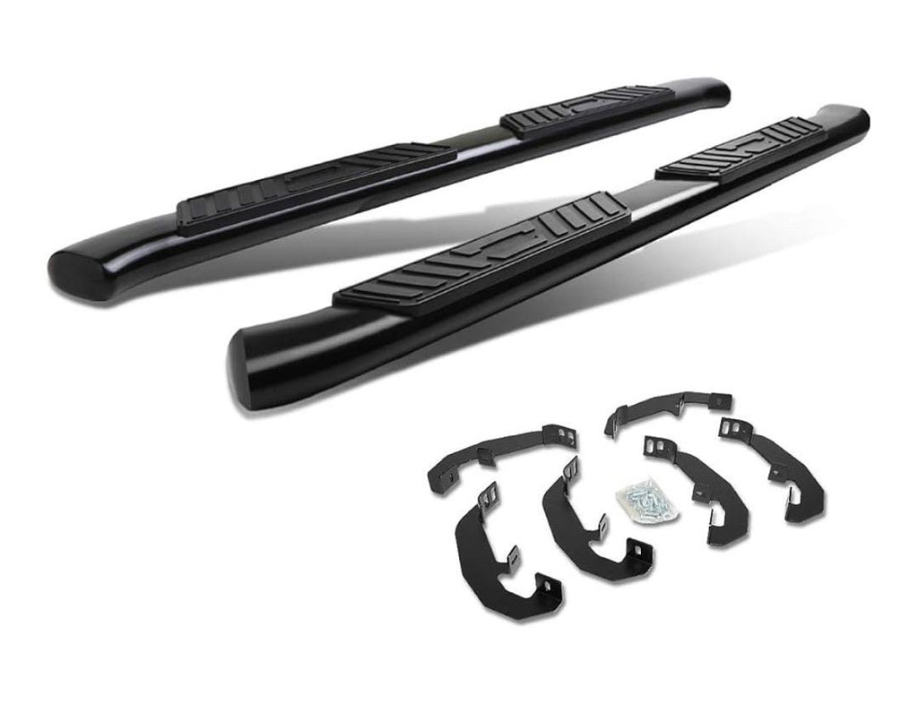 19-24 CHEVY SILVERADO 1500 / GMC SIERRA 1500 EXTENDES CAB OVAL CURVED BLACK RUNNING BOARDS