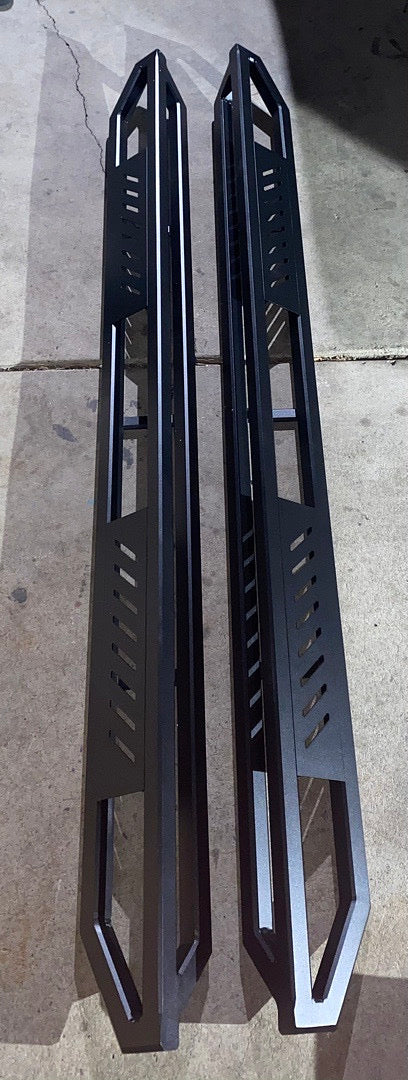 19-23 CHEVY SILVERADO GMC SIERRA BLACK OFFROAD FLATS IARMOUR RUNNING BOARDS CREW CAB