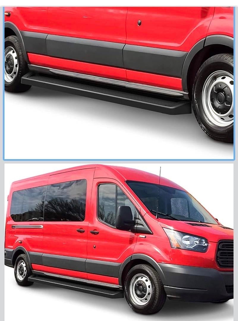 15-25 FORD TRANSIT BLACK 6” W LIP RUNNING BOARDS