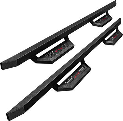 #2 KYX 19-25 CHEVY SILVERADO GMC SIERRA EXT CAB ONLY OFF ROAD STYLE RUNNING BOARDS BLACK