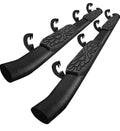 07-18 CHEVY SILVERADO / GMC SIERRA CREW CAB 3.5 INCHES RUNNING BOARDS BLACK TEXTURED CURVE OVAL BARS