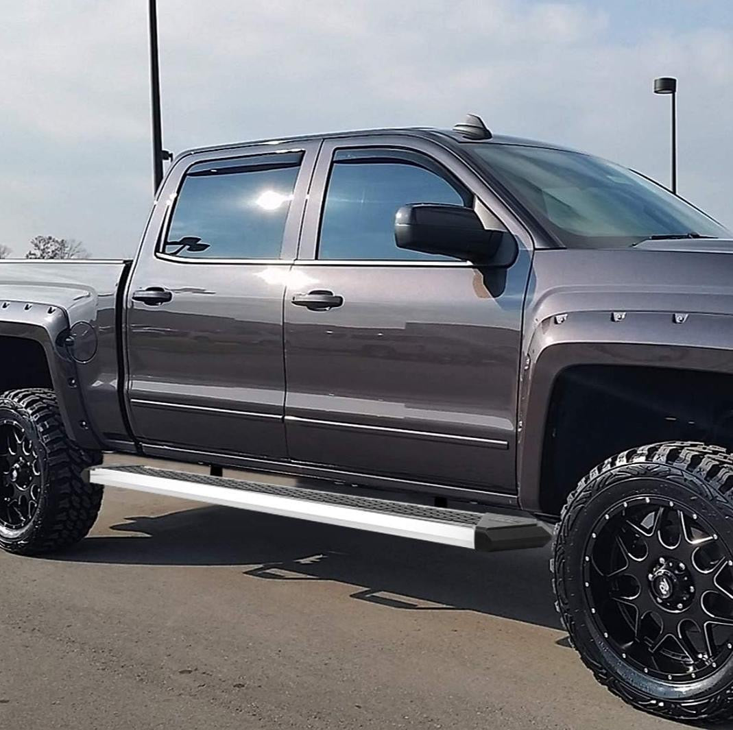 07-18 CHEVY SILVERADO / GMC SIERRA 8” CHROME CREW CAB RUNNING BOARDS FOR 2007 TO 2018