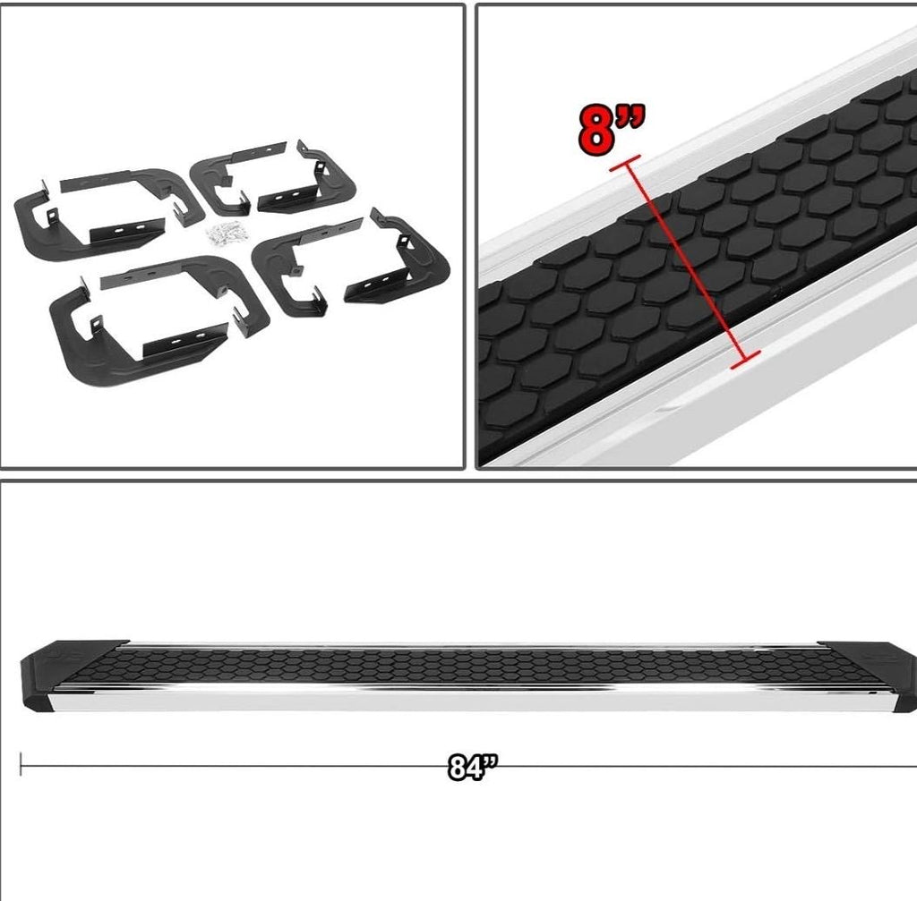 07-18 CHEVY SILVERADO / GMC SIERRA 8” CHROME CREW CAB RUNNING BOARDS FOR 2007 TO 2018