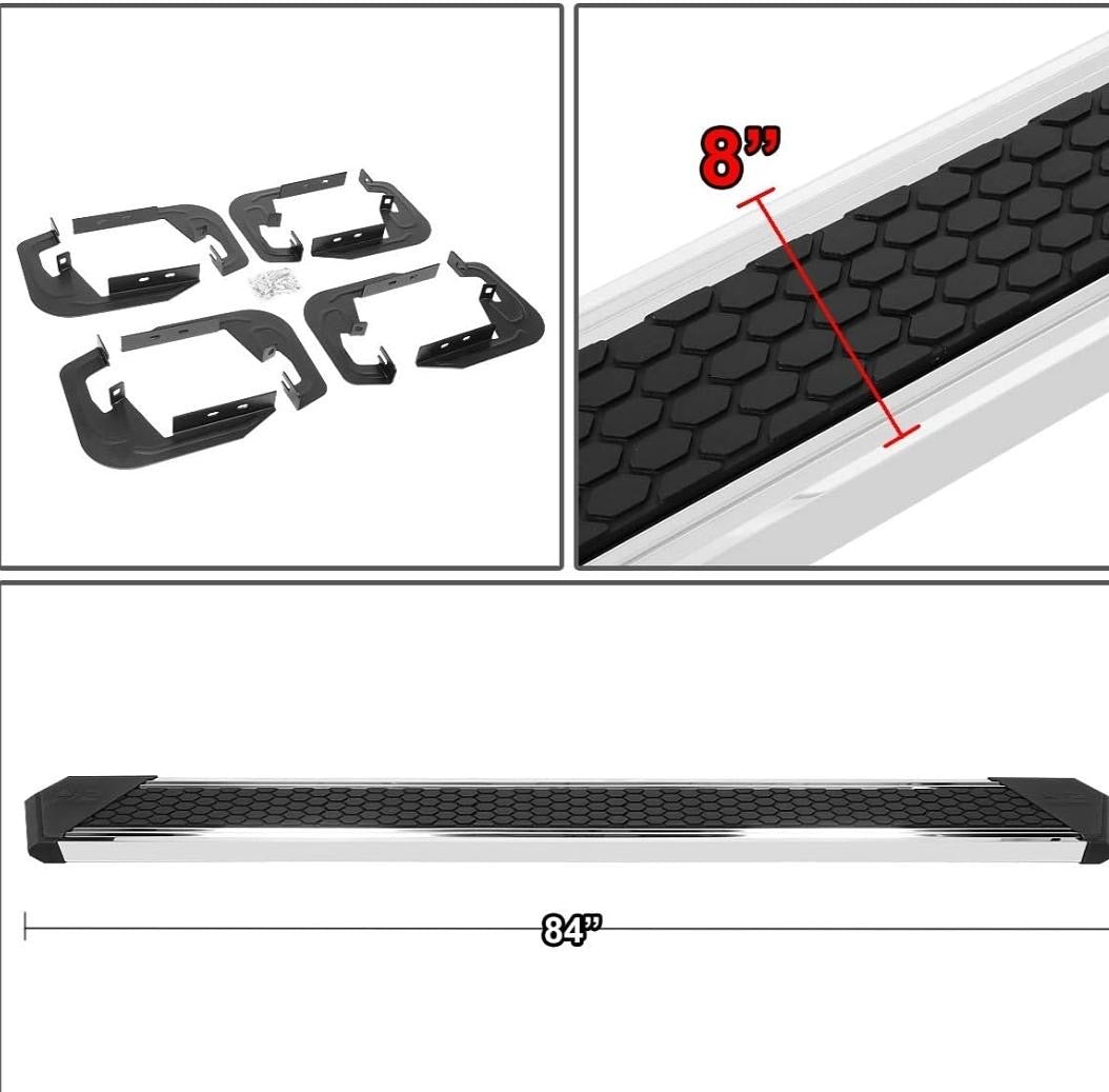 07-18 CHEVY SILVERADO / GMC SIERRA 8” CHROME CREW CAB RUNNING BOARDS FOR 2007 TO 2018