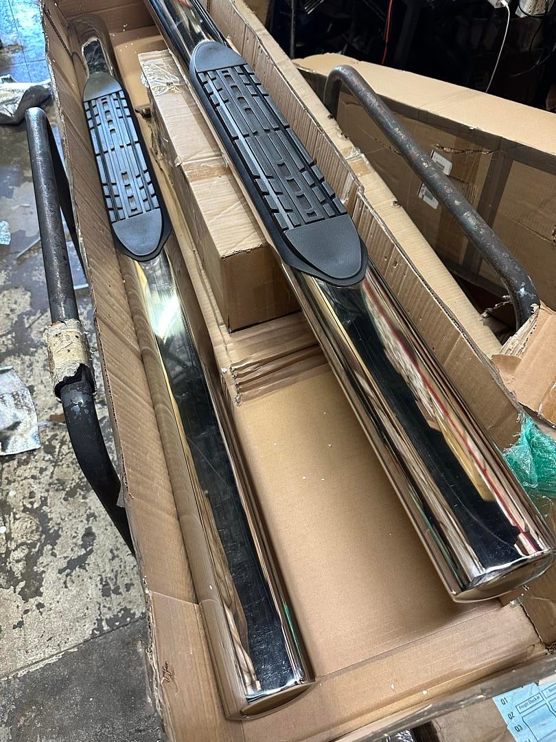 02-08 DODGE RAM CHROME 4 INCH REGUALR CAB SIDE STEP NERF BAR RUNNING BOARD