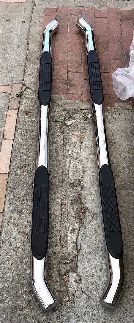 15-20 CHEVY COLORADO/ GMC CANYON CREW CAB MILD STEEL 3" SIDE STEP NERF BAR RUNNING BOARD, CHROME