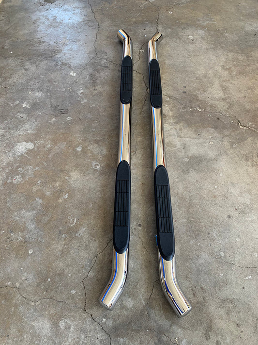 07-18 CHEVY SILVERADO 1500 / GMC SIERRA 1500 EXTENDED CAB 3IN CHROME NERF BAR RUNNING BOARD