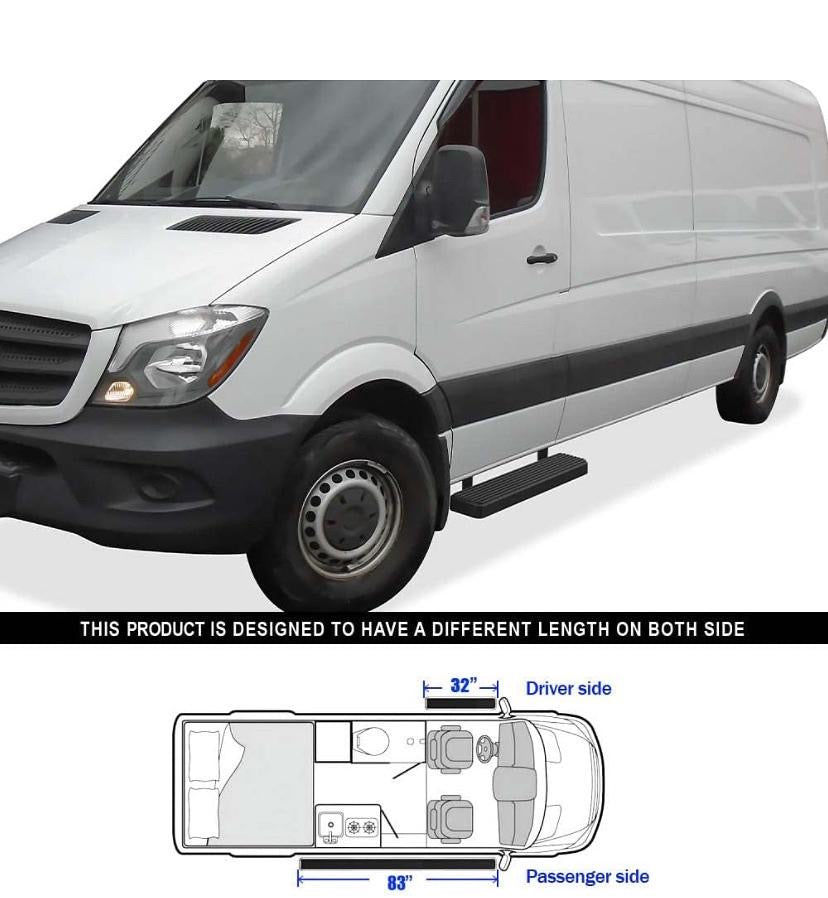 07-09 DODGE SPRINTER FULL SIZE VAN & MERCEDES-BENZ SPRINTER 10-24 3-DOOR 5” IBOARDS 86” LONG BLACK
