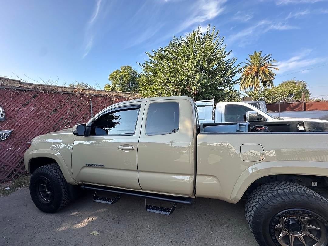 05-23 TOYOTA TACOMA EXT CAB PREDATOR BLACK PODWER COAT OFF ROAD STEPPER RUNNING BOARD ESTRIBO ESCALON