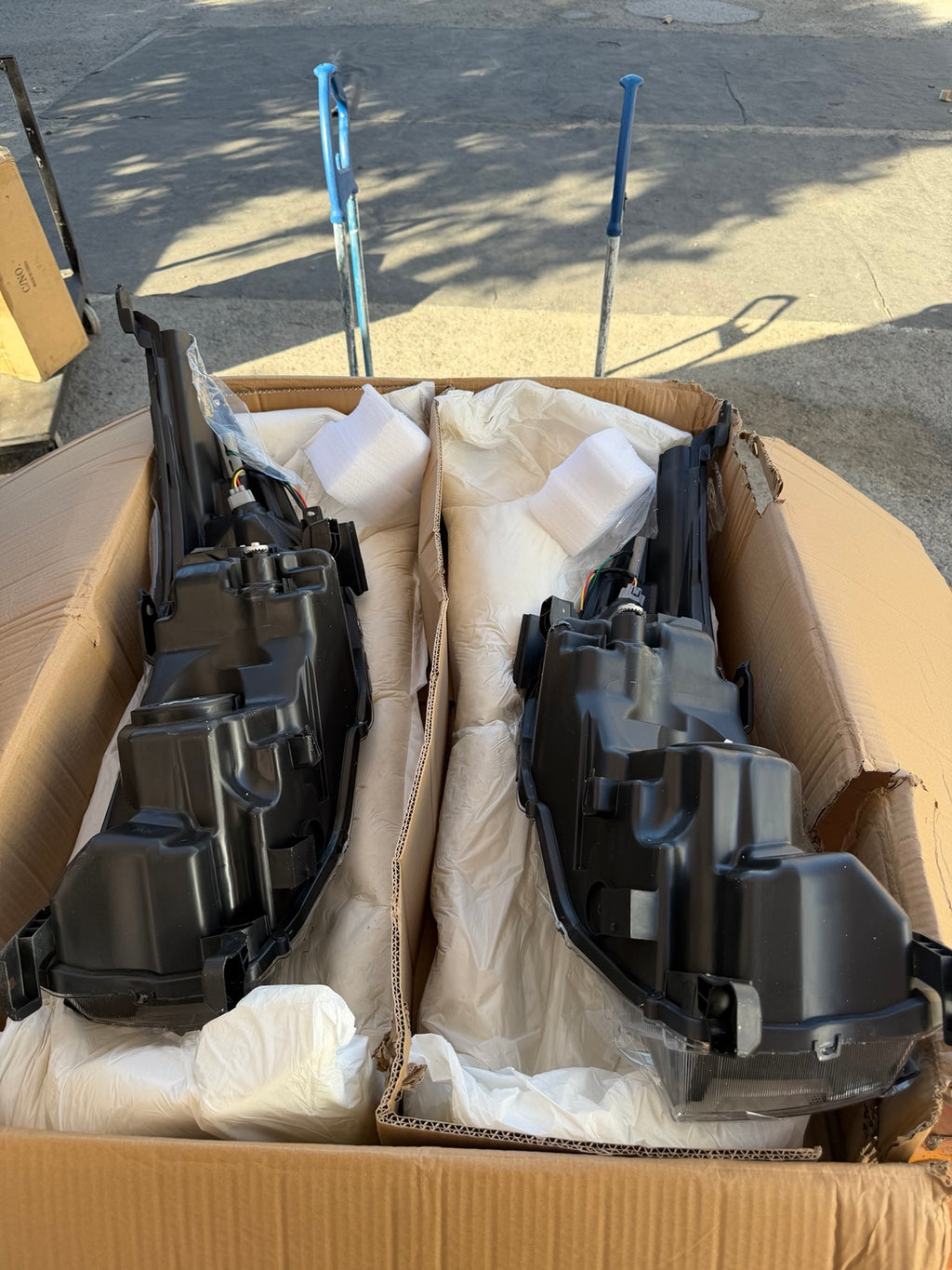 Actual headlight pair rear view
