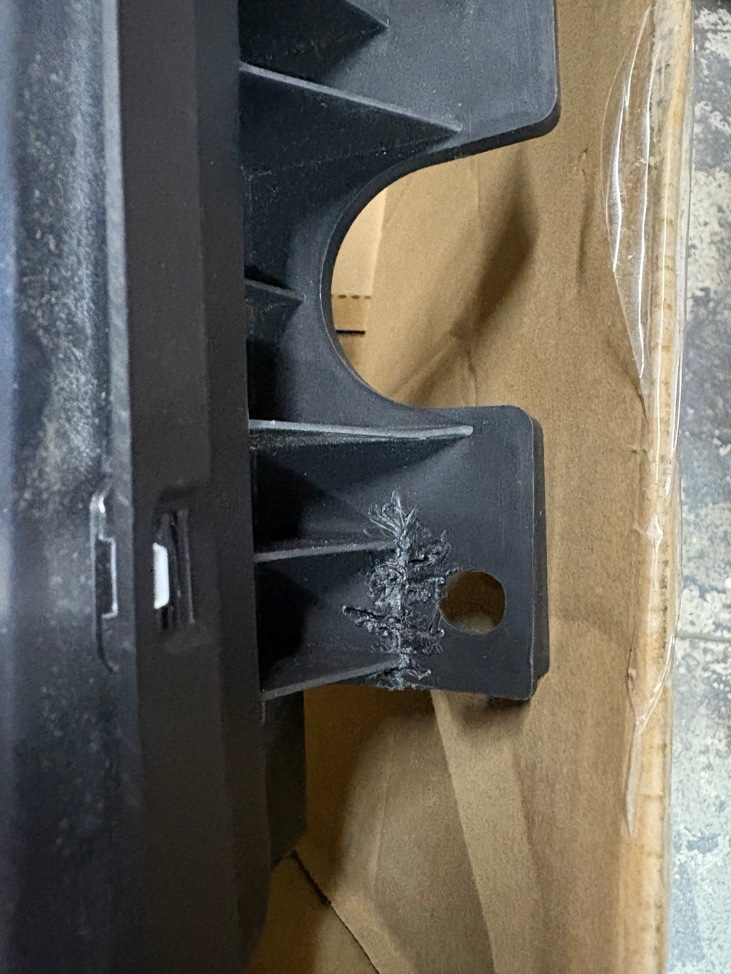 Actual item: repaired right headlight mounting area, view 1
