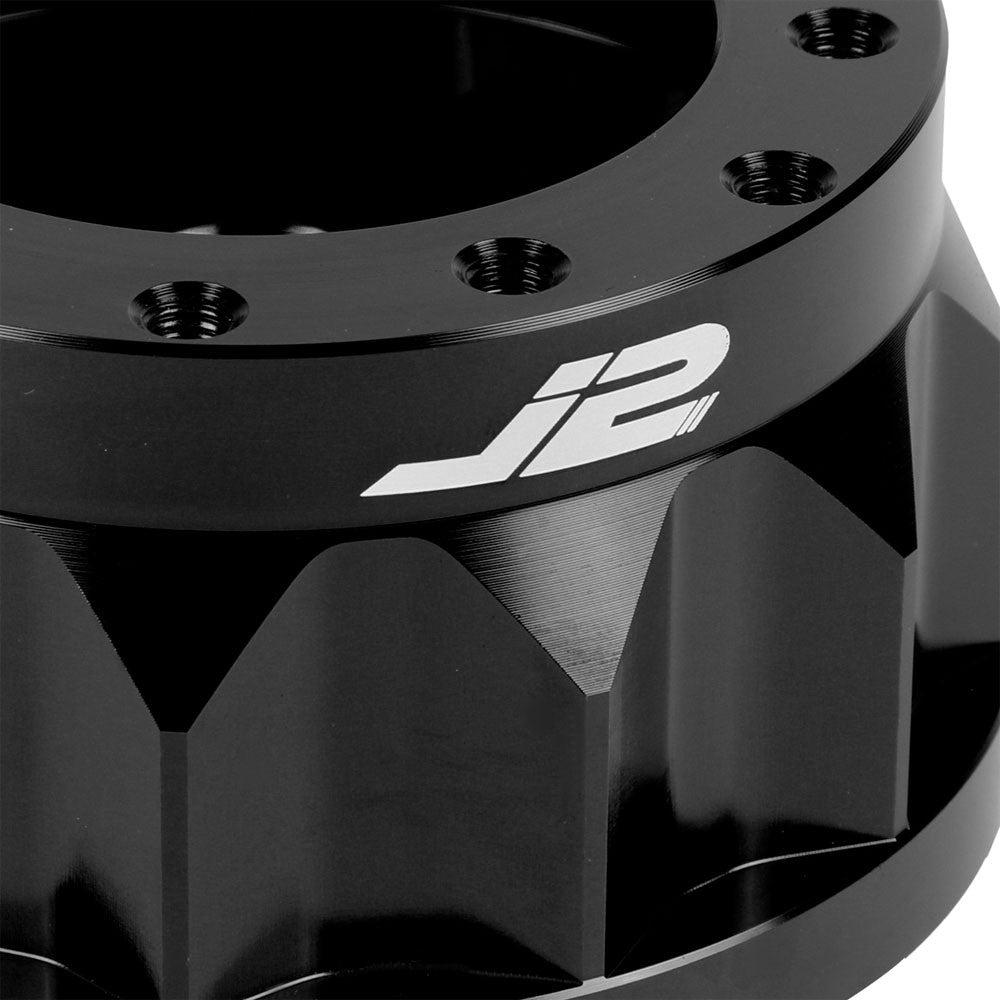 J2-HUB-M1-BK black steering wheel hub adapter - detail